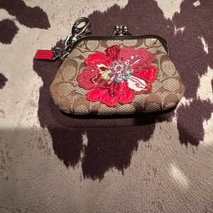 Rare Coach kiss-lock coin charm/pouch